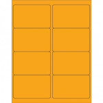 Etiquetas láser naranja fluorescente, 4 x 2 1/2 