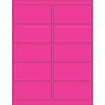 Etiquetas láser rosa fluorescente, 4 x 2 