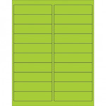 Etiquetas láser verde fluorescente, 4 x 1 