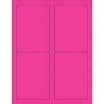 Etiquetas láser rosa fluorescente, 3 1/2 x 5 