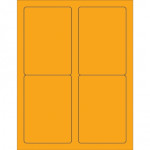Etiquetas láser naranja fluorescente, 3 1/2 x 5 