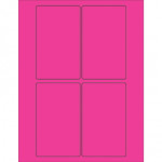 Etiquetas láser rosa fluorescente, 3 x 5 
