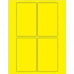 Etiquetas láser fluorescentes amarillas, 3 x 5 