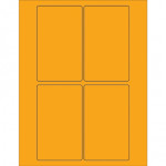 Etiquetas láser naranja fluorescente, 3 x 5 