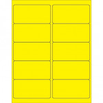 Etiquetas láser fluorescentes amarillas, 4 x 2 