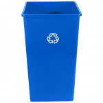 Contenedor de reciclaje cuadrado Rubbermaid® - 50 galones, azul