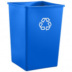 Contenedor de reciclaje cuadrado Rubbermaid® - 35 galones, azul