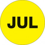Etiquetas de inventario circulares amarillas fluorescentes 