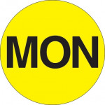 Etiquetas de inventario circulares amarillas fluorescentes 