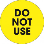 Etiquetas circulares de inventario de color amarillo fluorescente 