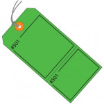 Etiquetas adhesivas verdes de 2 partes, numeradas consecutivamente, precordonadas, 4 3/4 x 2 3/8 
