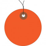 Etiquetas circulares de plástico naranja precableadas - 3 