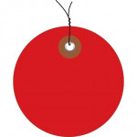 Etiquetas circulares de plástico rojo precableadas - 2 