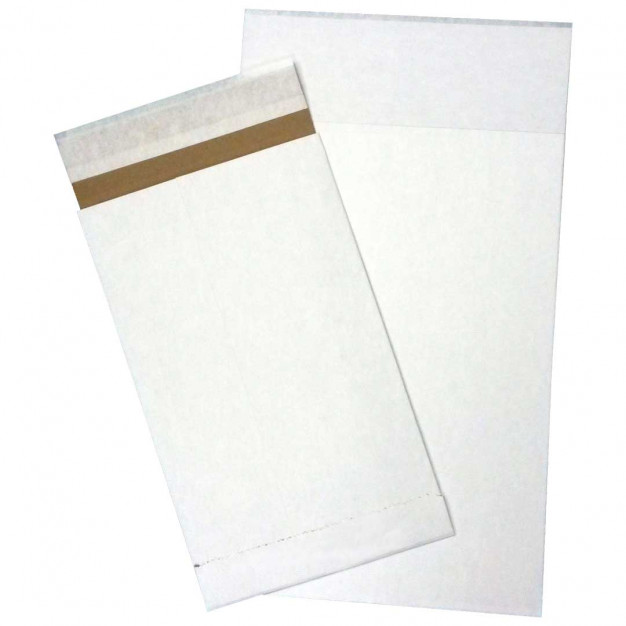Bolsas para correo autoadhesivas ecológicas, blancas, 10 1/2 x 3 3/4 x 19 ", reforzadas