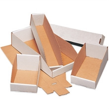 Cajas para contenedores corrugadas blancas, 6 x 18 x 4 1/2 "