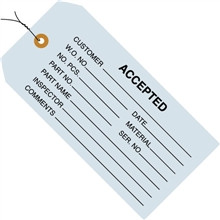 Etiquetas de inspección precableadas "aceptadas", 4 3/4 x 2 3/8 ", azules
