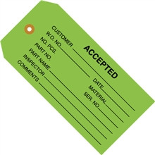 Etiquetas de inspección "aceptadas", verdes, 4 3/4 x 2 3/8 "