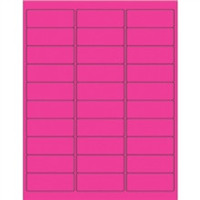 Etiquetas láser extraíbles de color rosa fluorescente, 2 5/8 x 1 "