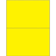 Etiquetas láser removibles de color amarillo fluorescente, 8 1/2 x 5 1/2 "