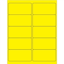 Etiquetas láser extraíbles de color amarillo fluorescente, 4 x 2 "