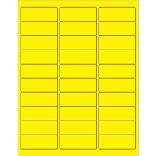 Etiquetas láser extraíbles de color amarillo fluorescente, 2 5/8 x 1 "