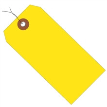Etiquetas de plástico amarillas precableadas # 8 - 6 1/4 x 3 1/8 "