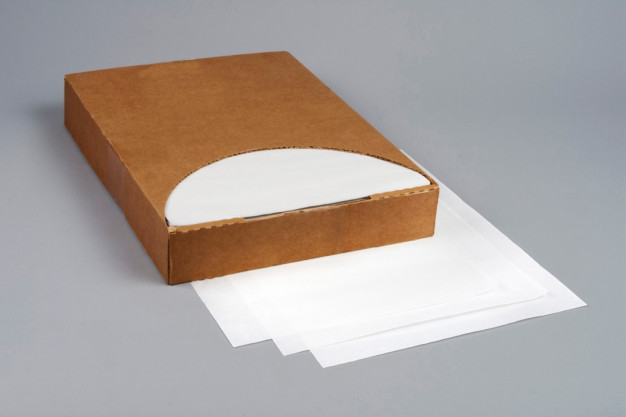 Revestimientos para sartenes blancos, papel, 12 1/8 x 16 3/8 "- 1 paquete (s) de 1000