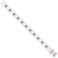 Pulseras de Tyvek® Purple Stars, 3/4 x 10 "