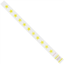 Pulseras de Tyvek® Yellow Stars, 3/4 x 10 "