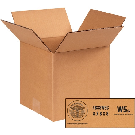 Cajas de cartón corrugado resistentes a la intemperie, 8 x 8 x 8 ", W5c - 250 #