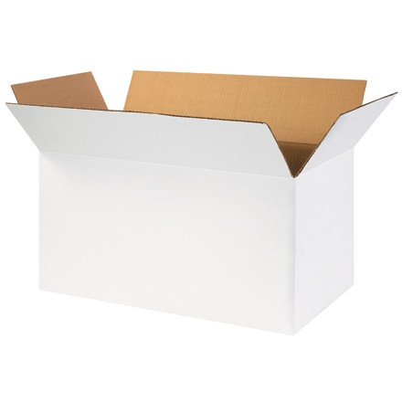 Cajas de ondulado, 24 x 12 x 12 ", blancas $2.19 En línea | La Empresa de Embalaje