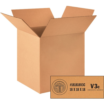 Cajas de cartón corrugado resistentes a la intemperie, 18 x 18 x 18 ", V3c - 350 #