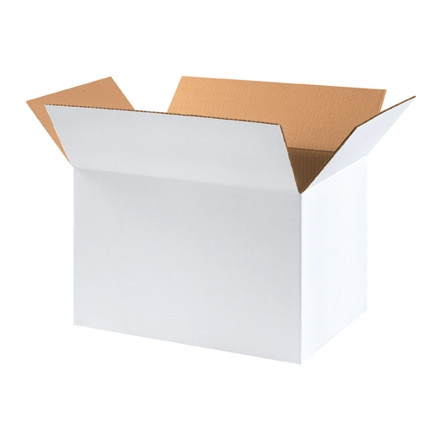Cajas de cartón corrugado, 18 x 12 x 12 ", blancas