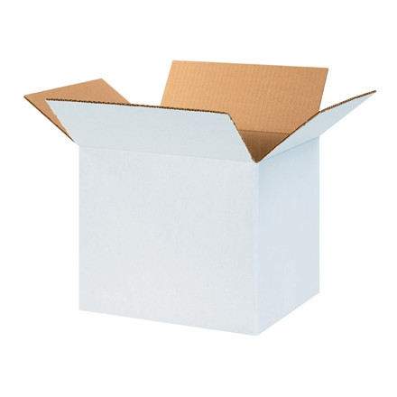 Cajas de cartón corrugado, 14 x 10 x 10 ", blancas