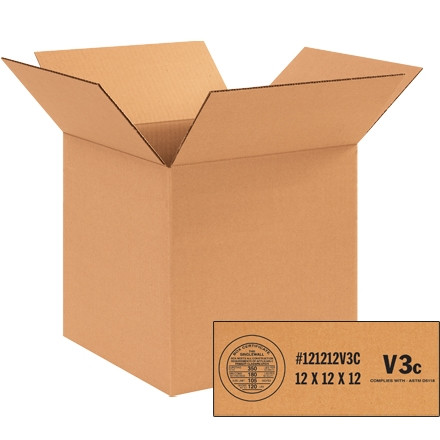 Cajas de cartón corrugado resistentes a la intemperie, 12 x 12 x 12 ", V3c - 350 #