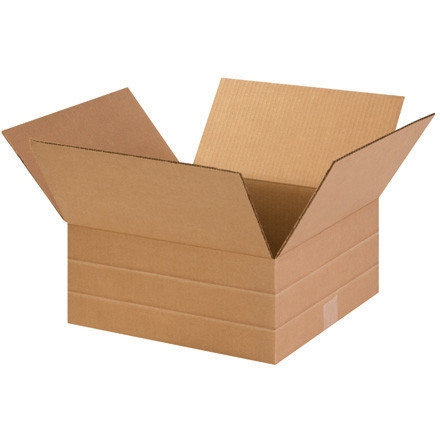 Cajas de cartón corrugado, profundidad múltiple, 14 x 14 x 6 "