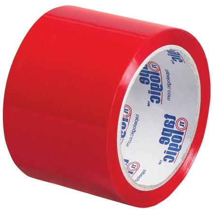 Cinta adhesiva roja para sellar cajas, 3 "x 55 yardas, 2.2 mil de grosor