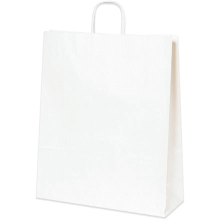 Bolsas de papel blancas para compras, tamaño queen - 16 x 6 x 19 1/4 "