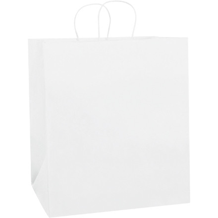Bolsas de papel blancas para la compra, para llevar - 14 1/2 x 9 x 16 1/4 "