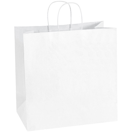 Bolsas de papel blancas para la compra, estrella - 13 x 7 x 13 "