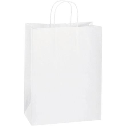 Bolsas de papel blancas para la compra, Debbie - 10 x 5 x 13 "