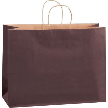 Bolsas para la compra de papel tintado marrón, Vogue - 16 x 6 x 12 "