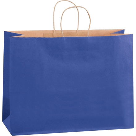 Bolsas para compras de papel tintado de azul desfile, Vogue - 16 x 6 x 12 "