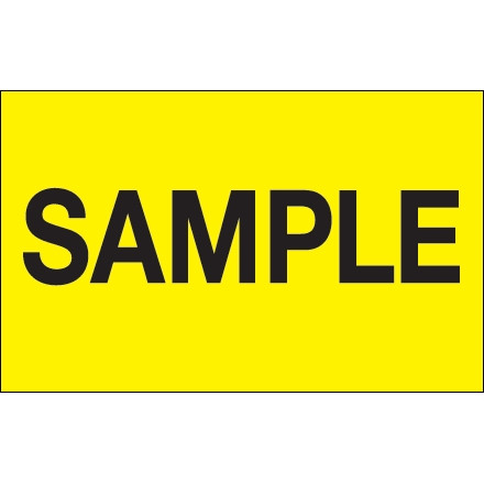 Etiquetas de producción de "muestra" de color amarillo fluorescente, 1 1/4 x 2 "