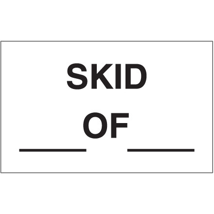Etiquetas de producción blancas "Skid___ de ___", 3 x 5 "