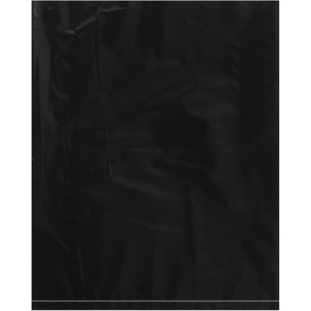 Bolsas de polietileno, 12 x 15 ", 2 mil, negras planas