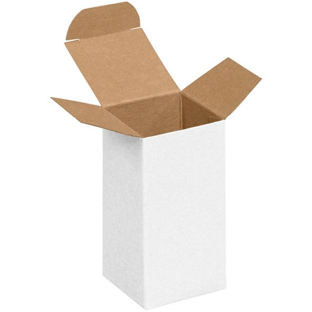 Cajas de aglomerado, cajas de cartón plegables, pliegue inverso, 2 x 2 x 4 ", blanco