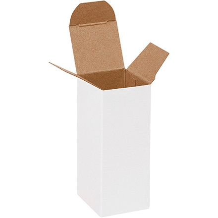 Cajas de aglomerado, cajas de cartón plegables, pliegue inverso, 1 1/2 x 1 1/2 x 4 ", blanco