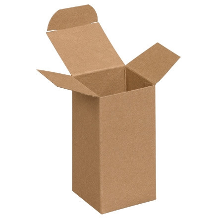 Cajas de aglomerado, cajas de cartón plegables, pliegue inverso, 2 x 2 x 4 ", Kraft
