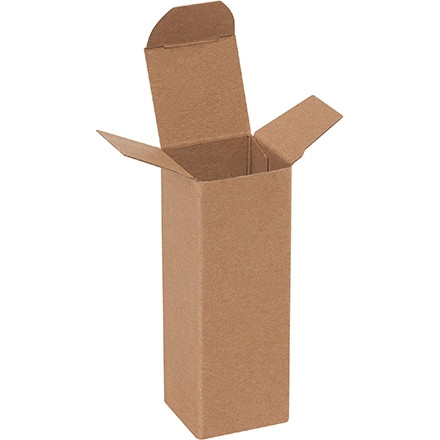 Cajas de aglomerado, cajas de cartón plegables, pliegue inverso, 1 1/2 x 1 1/2 x 4 ", Kraft